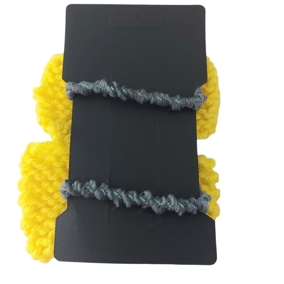 Custom Knit Mustard Yellow Bow Ponytail Holders - Picture 3 of 3